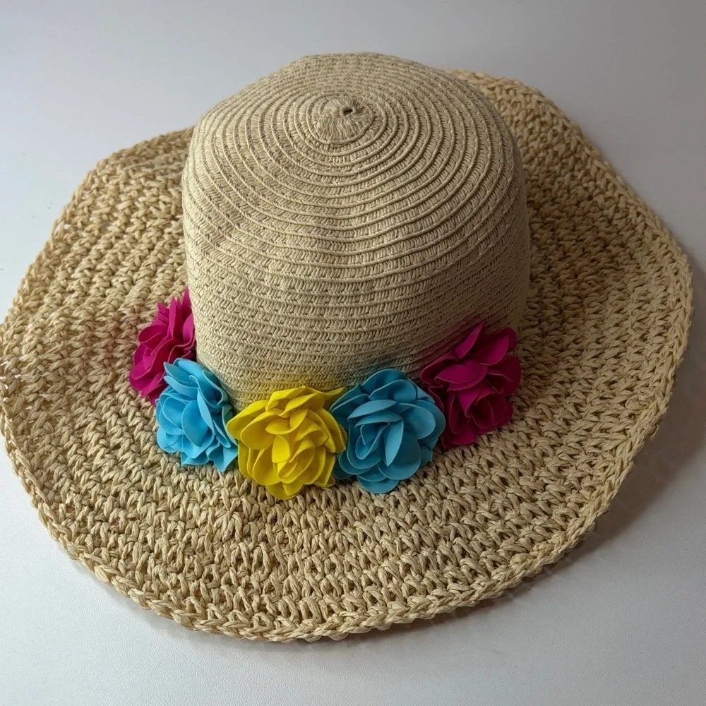 KOALA KIDS Cute Floppy Sun Hat with Colorful Flowers sizes 6-12 mo